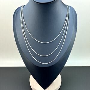 Vintage Silver Tone 3-Strand Layer Necklace Layering Minimalist Layered Classic